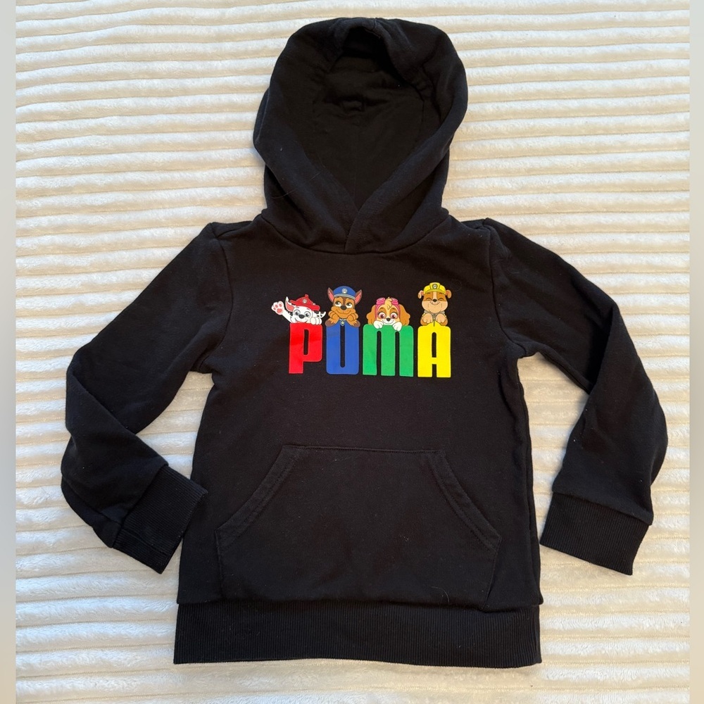 Puma Kids Black Hoodie with Multicolor Characters Paw Patrol